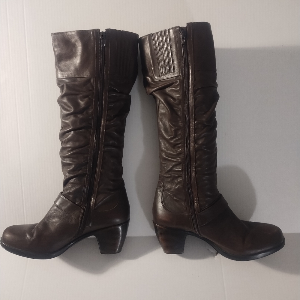 Dansko Elegant Brown Knee-High Women's Boots Size 43 2.5"Heel - Picture 4 of 8